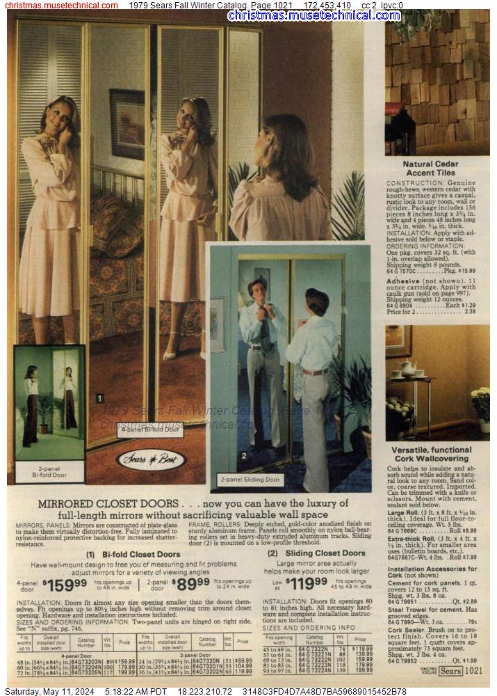 1979 Sears Fall Winter Catalog, Page 1021