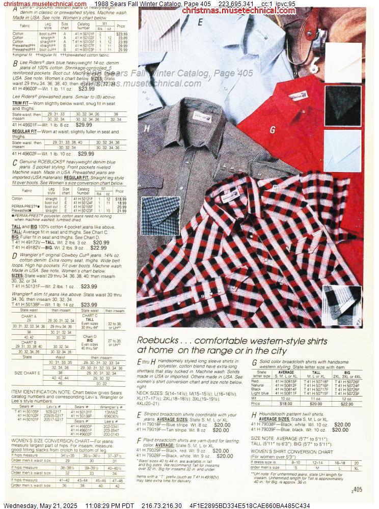 1988 Sears Fall Winter Catalog, Page 405