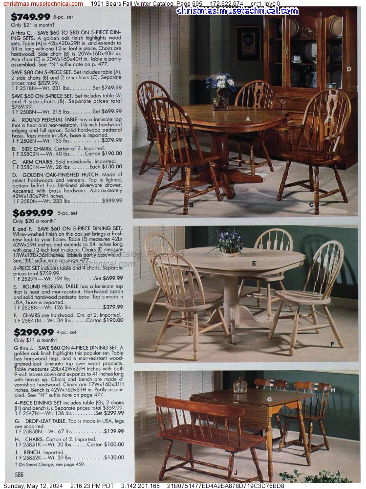 1991 Sears Fall Winter Catalog, Page 595