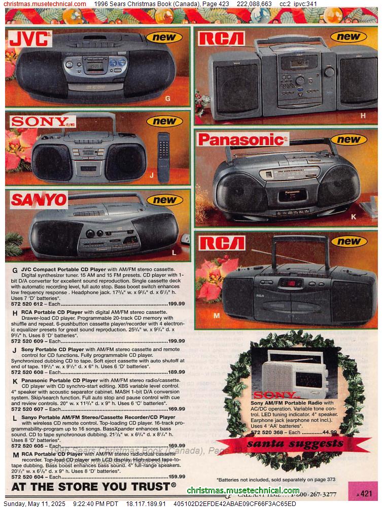 1996 Sears Christmas Book (Canada), Page 423