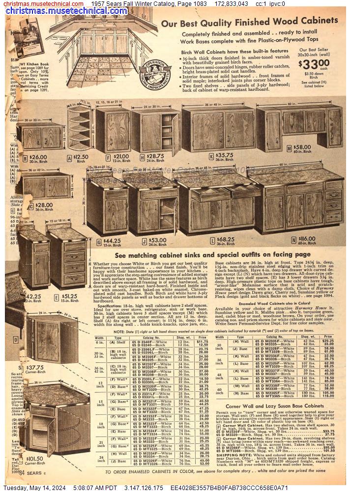 1957 Sears Fall Winter Catalog, Page 1083