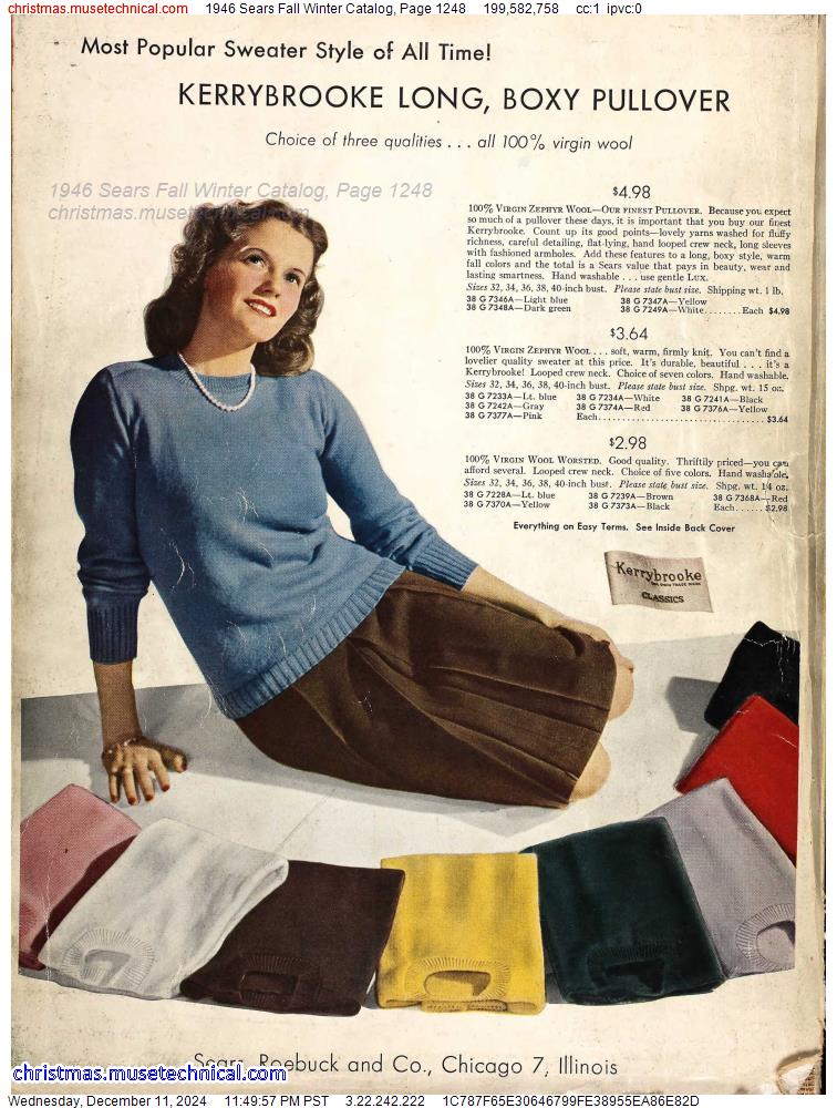 1946 Sears Fall Winter Catalog, Page 1248