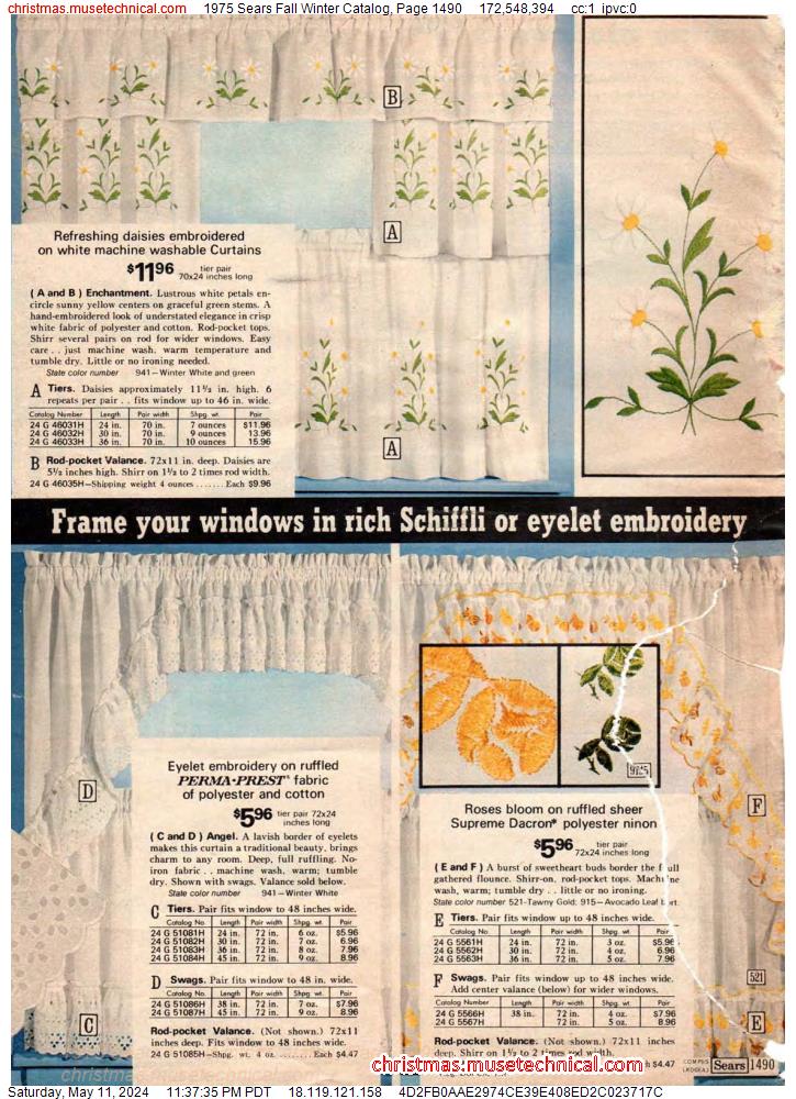 1975 Sears Fall Winter Catalog, Page 1490
