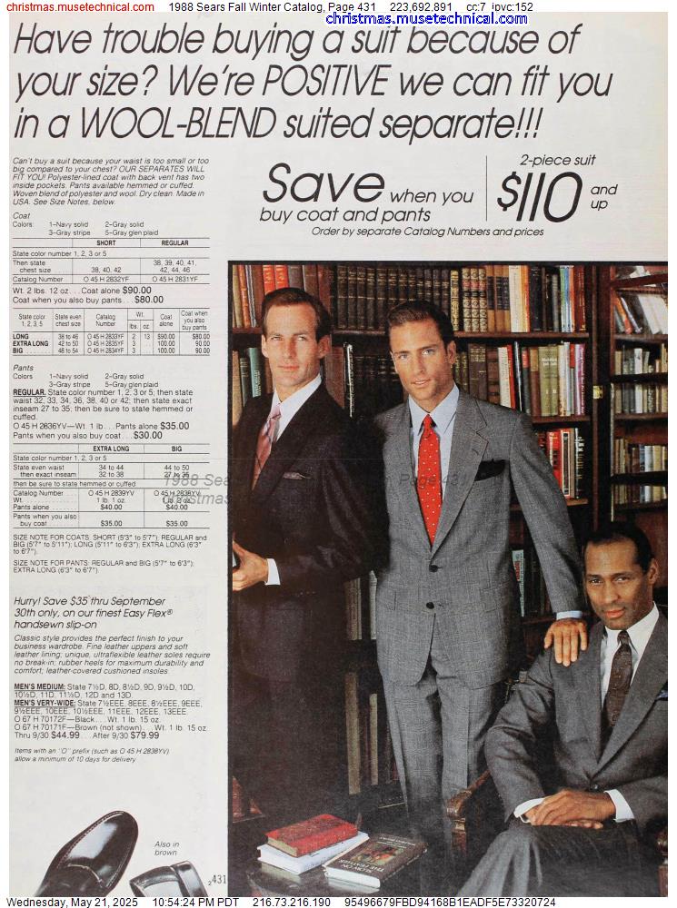 1988 Sears Fall Winter Catalog, Page 431