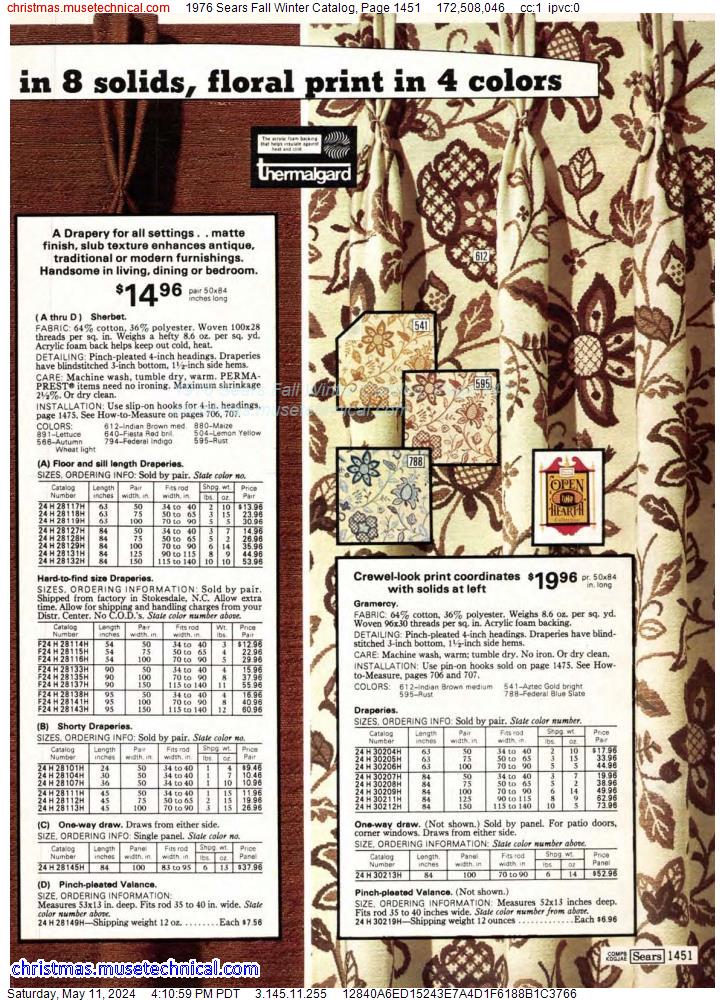 1976 Sears Fall Winter Catalog, Page 1451