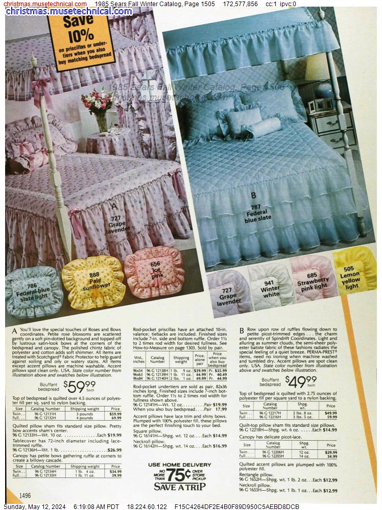 1985 Sears Fall Winter Catalog, Page 1505