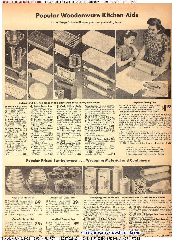 1943 Sears Fall Winter Catalog, Page 905