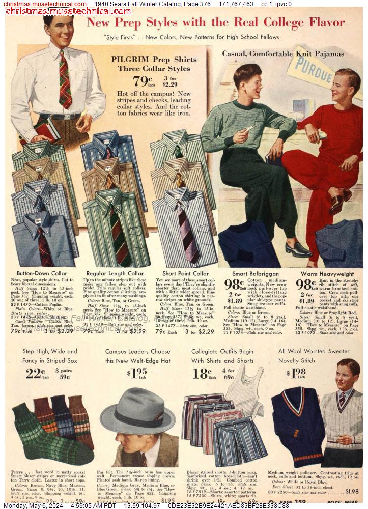 1940 Sears Fall Winter Catalog, Page 376