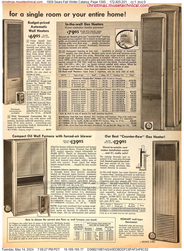 1959 Sears Fall Winter Catalog, Page 1385