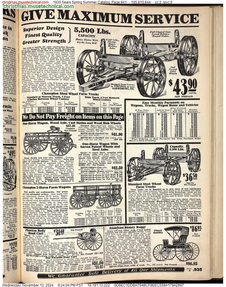 1930 Sears Spring Summer Catalog, Page 941