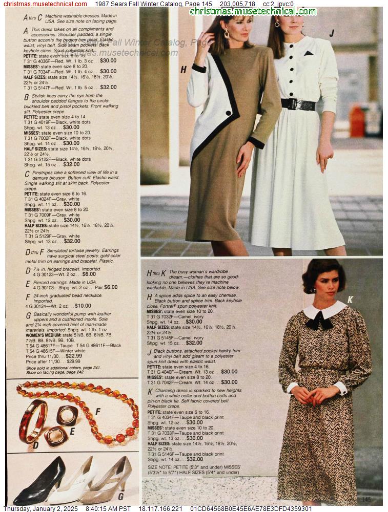 1987 Sears Fall Winter Catalog, Page 145