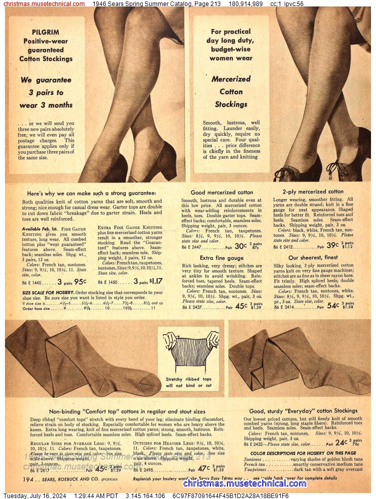 1946 Sears Spring Summer Catalog, Page 213