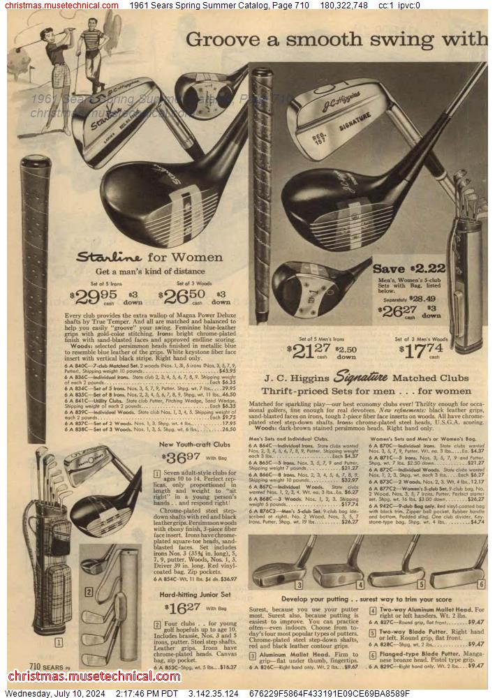 1961 Sears Spring Summer Catalog, Page 710