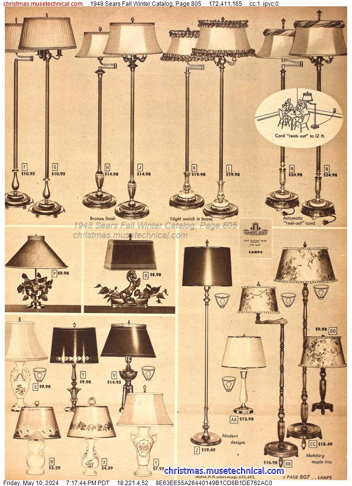 1948 Sears Fall Winter Catalog, Page 805