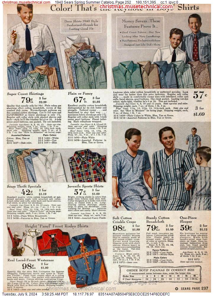 1940 Sears Spring Summer Catalog, Page 252
