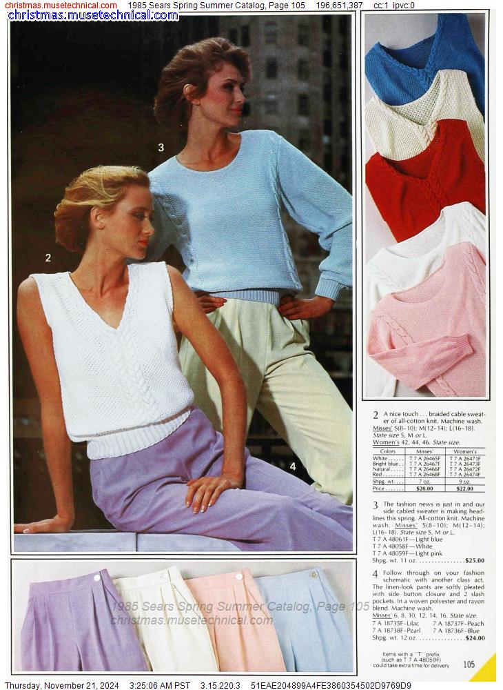 1985 Sears Spring Summer Catalog, Page 105