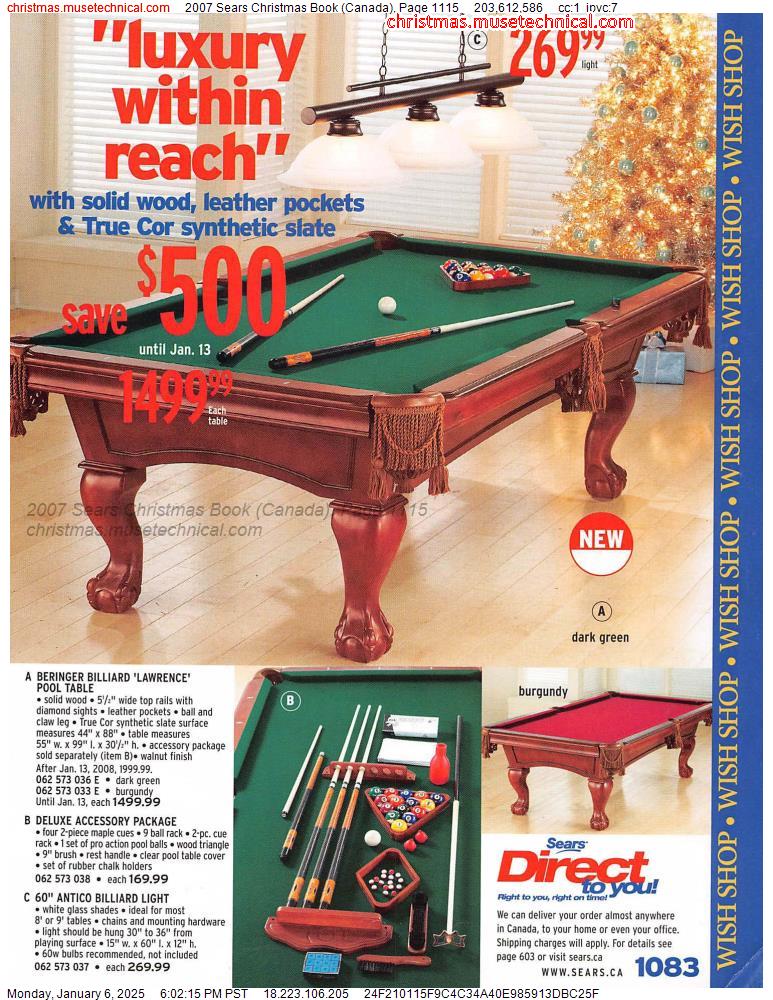 2007 Sears Christmas Book (Canada), Page 1115