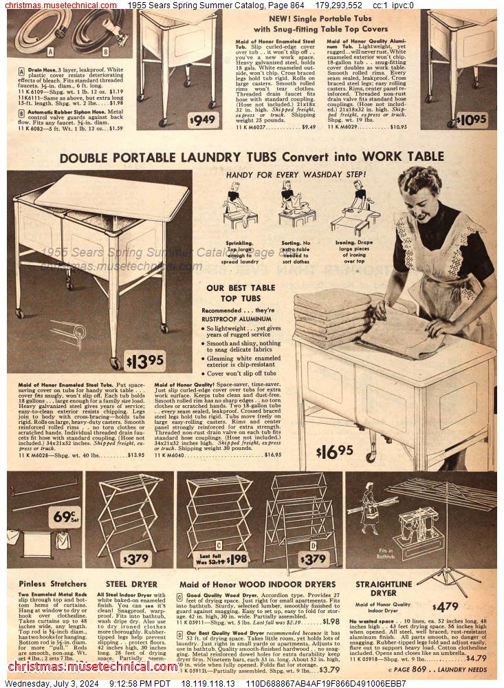 1955 Sears Spring Summer Catalog, Page 864