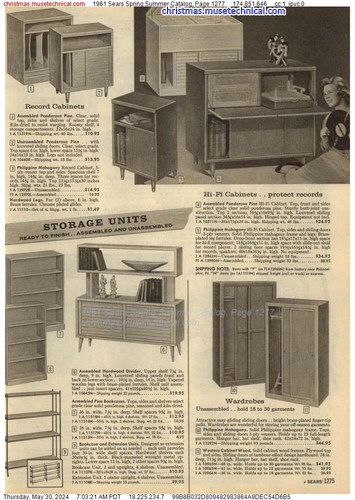 1961 Sears Spring Summer Catalog, Page 1277