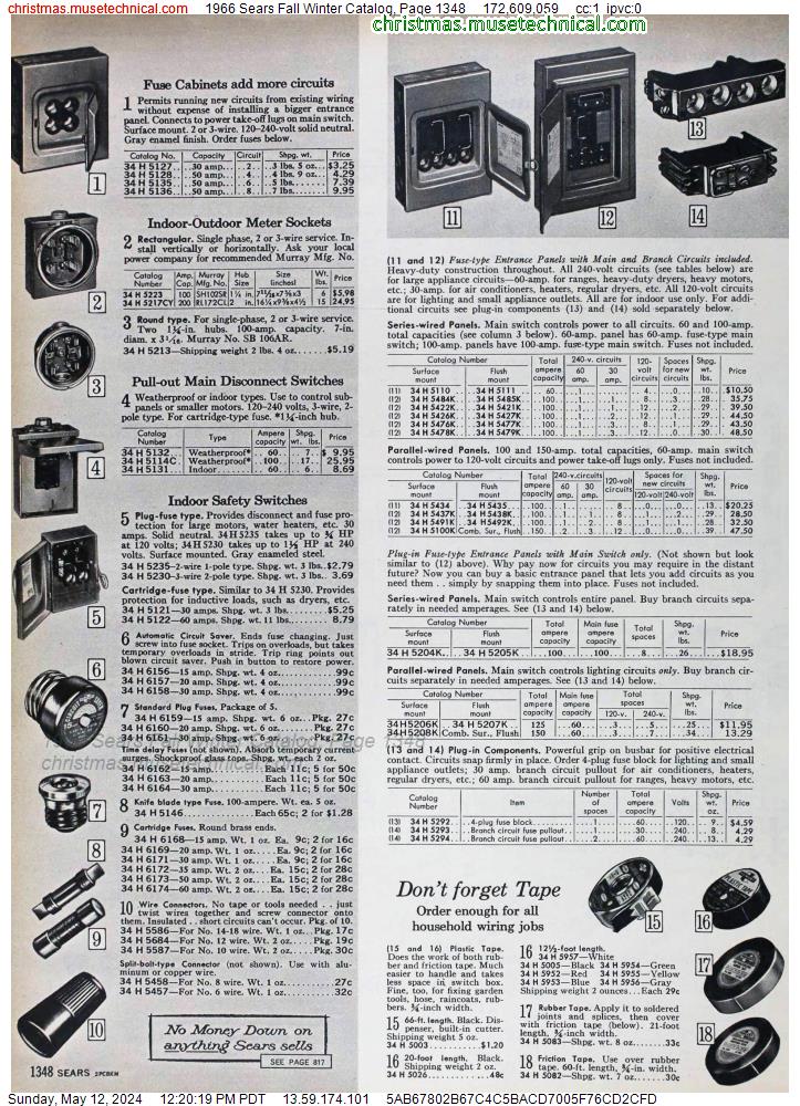 1966 Sears Fall Winter Catalog, Page 1348