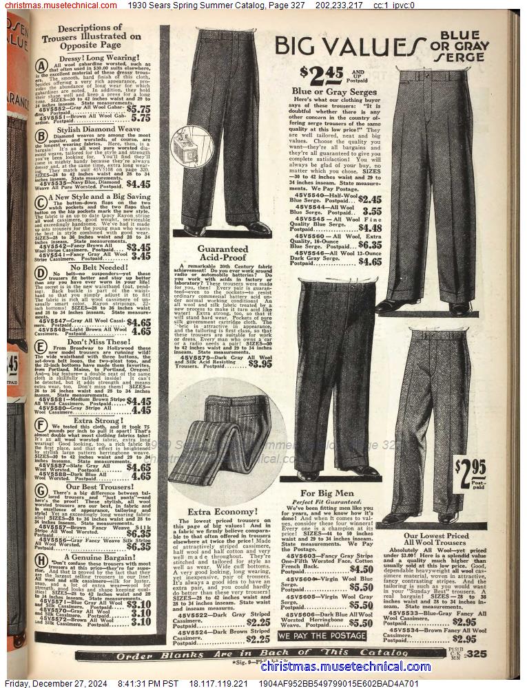 1930 Sears Spring Summer Catalog, Page 327