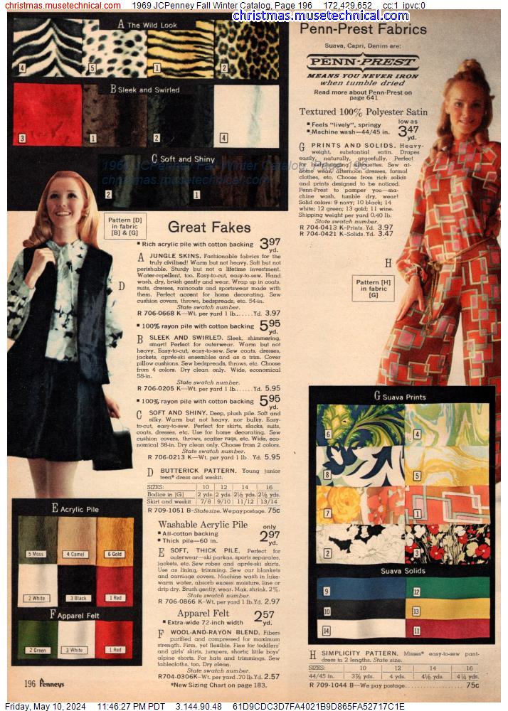 1969 JCPenney Fall Winter Catalog, Page 196