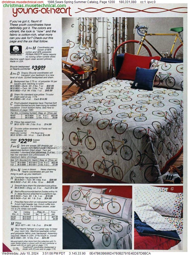 1986 Sears Spring Summer Catalog, Page 1200