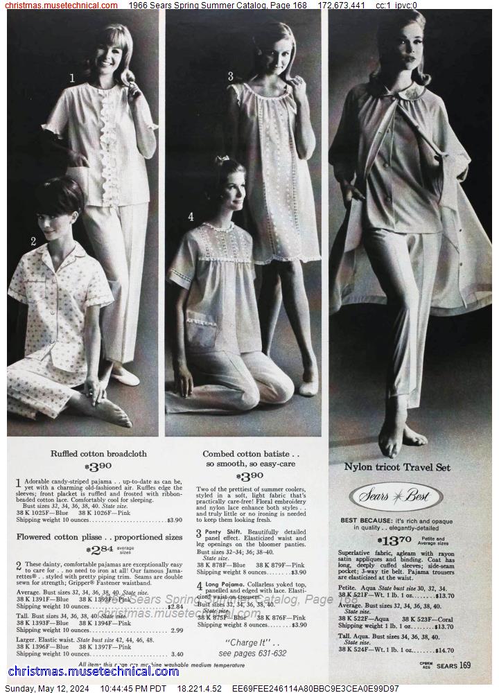 1966 Sears Spring Summer Catalog, Page 168
