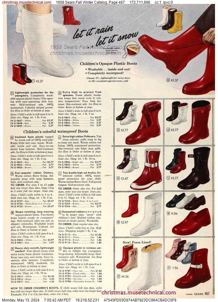 1958 Sears Fall Winter Catalog, Page 467