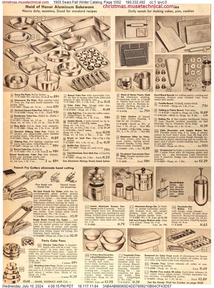 1955 Sears Fall Winter Catalog, Page 1052