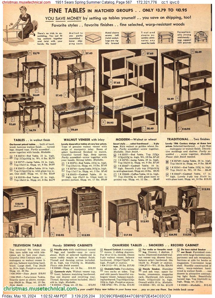 1951 Sears Spring Summer Catalog, Page 567