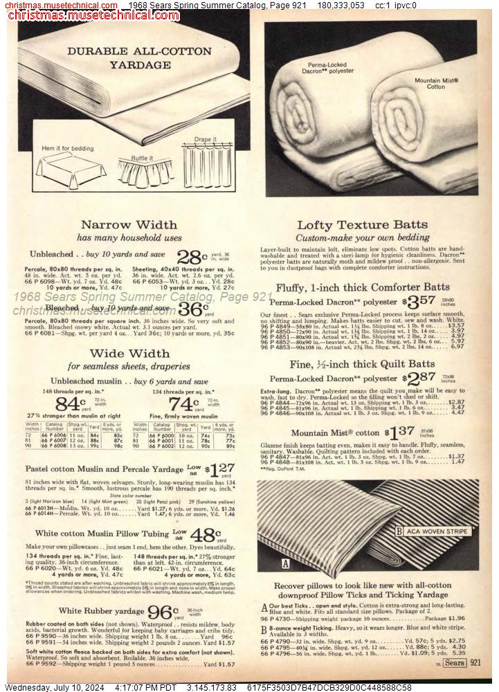 1968 Sears Spring Summer Catalog, Page 921
