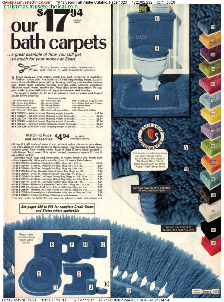1973 Sears Fall Winter Catalog, Page 1023