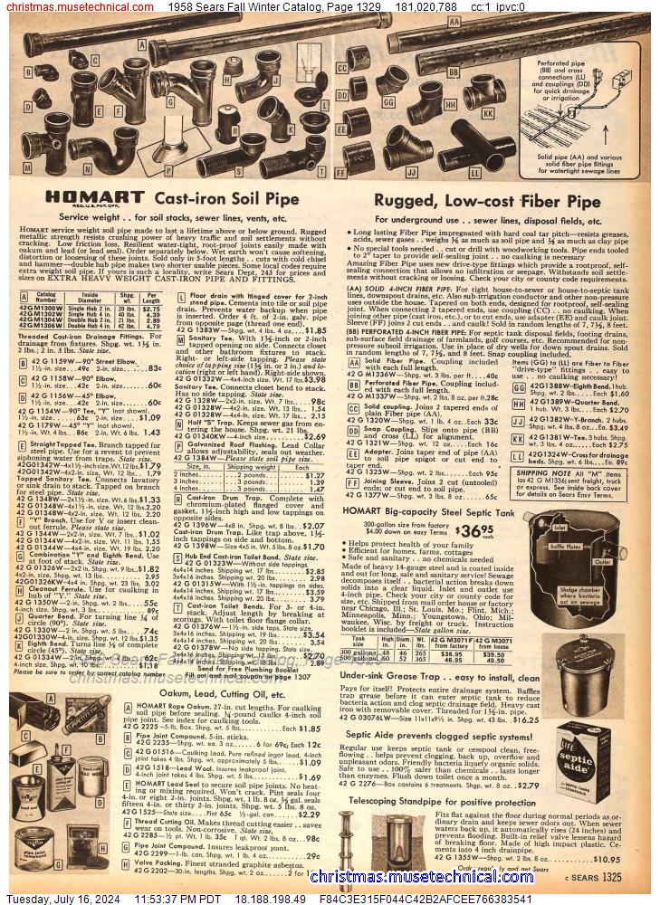 1958 Sears Fall Winter Catalog, Page 1329