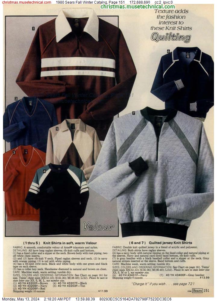 1980 Sears Fall Winter Catalog, Page 151