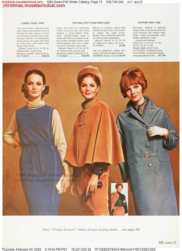 1964 Sears Fall Winter Catalog, Page 13