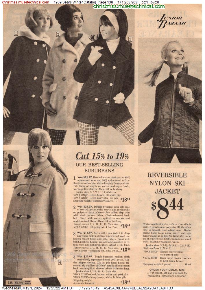 1969 Sears Winter Catalog, Page 138