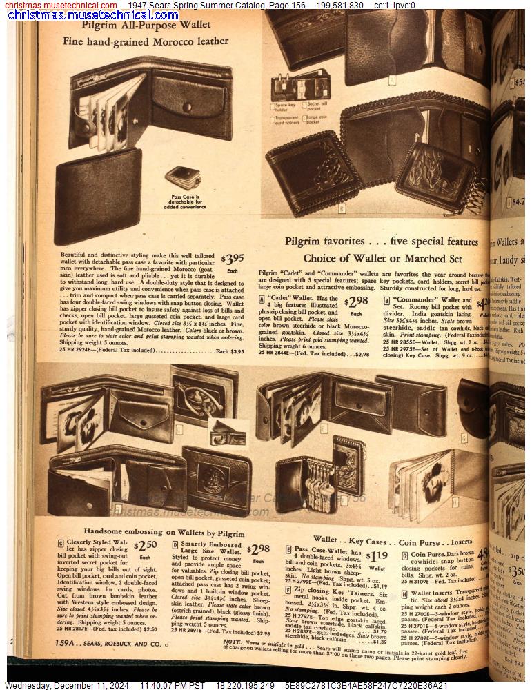 1947 Sears Spring Summer Catalog, Page 156