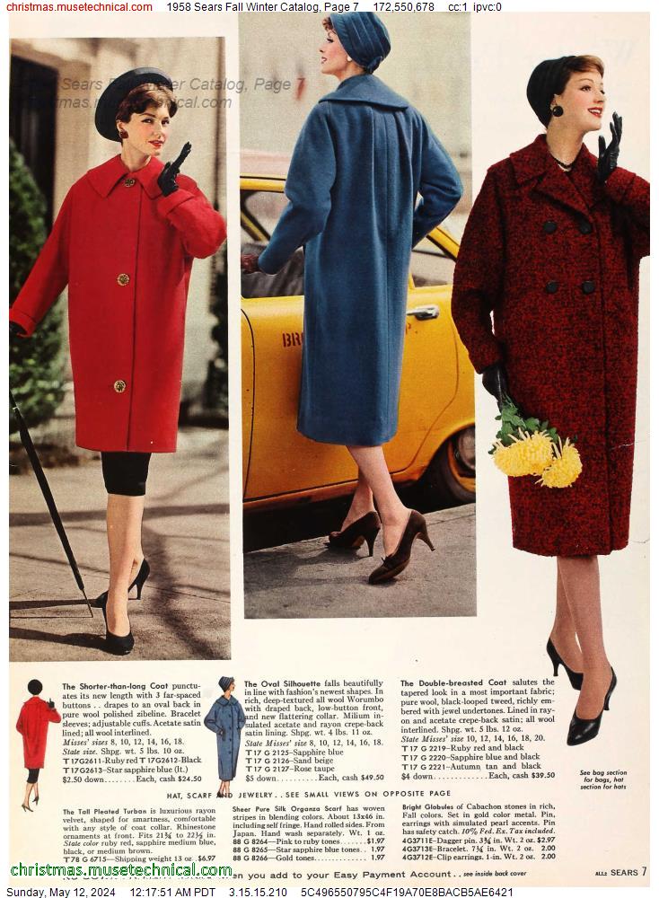 1958 Sears Fall Winter Catalog, Page 7