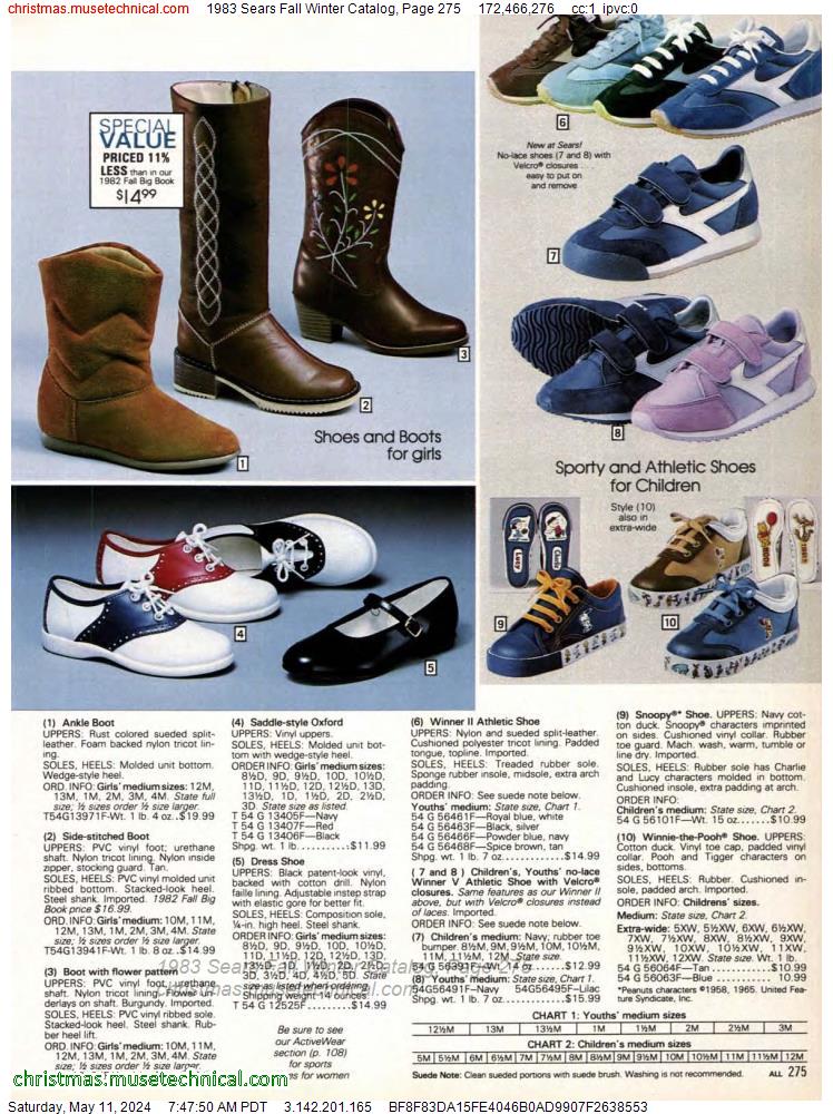 1983 Sears Fall Winter Catalog, Page 275
