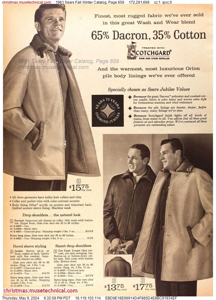 1961 Sears Fall Winter Catalog, Page 659