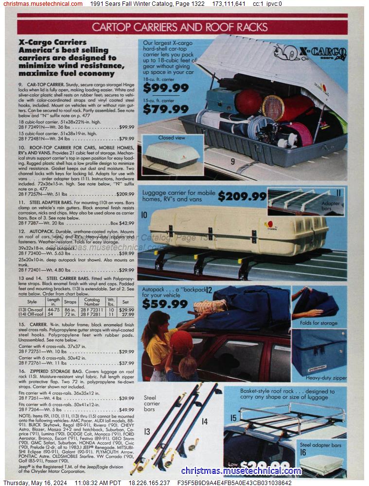 1991 Sears Fall Winter Catalog, Page 1322