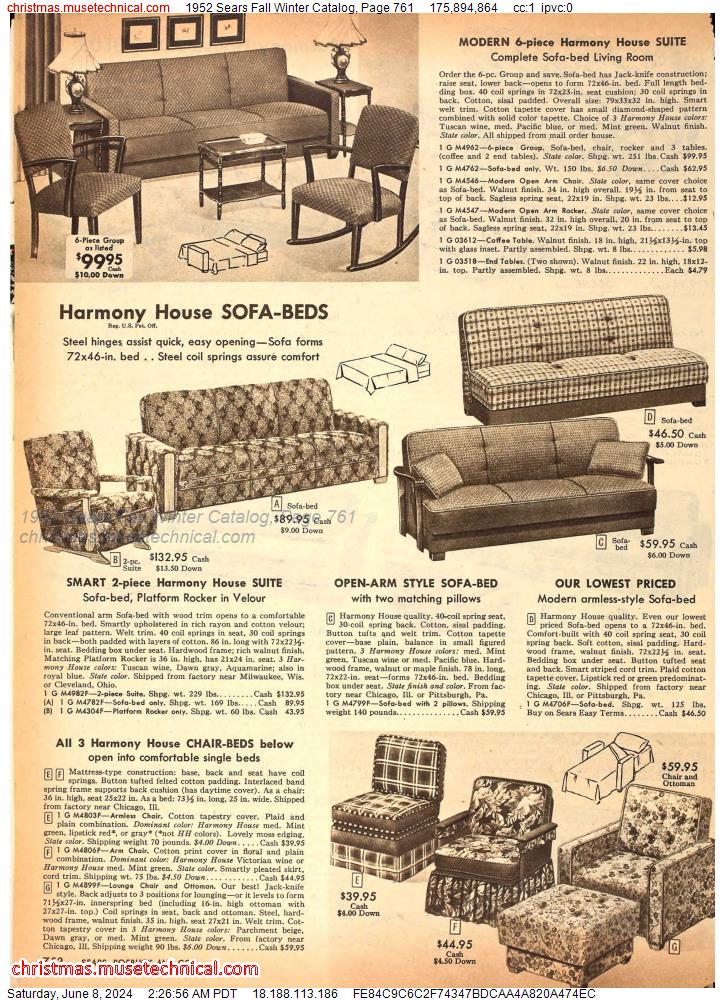 1952 Sears Fall Winter Catalog, Page 761