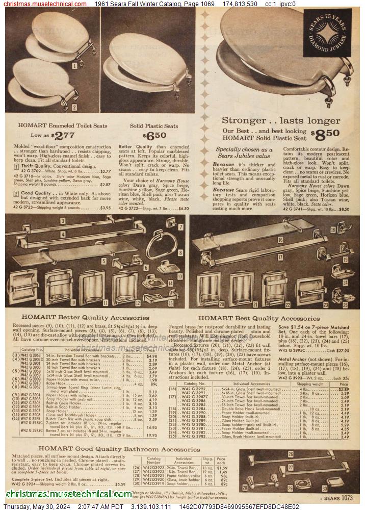 1961 Sears Fall Winter Catalog, Page 1069