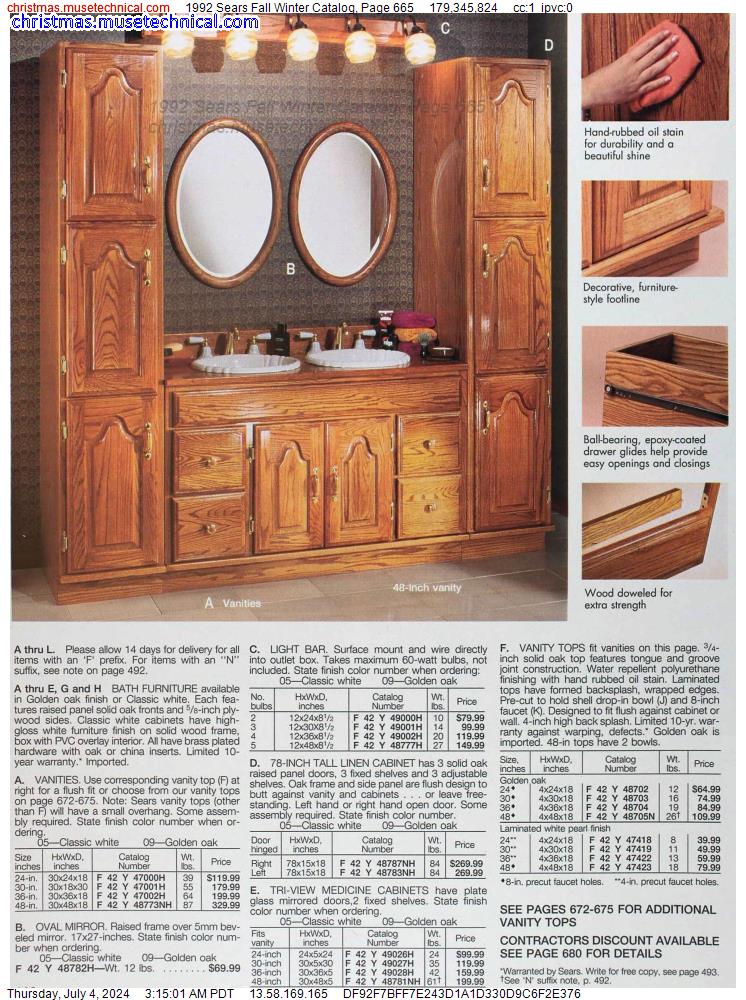 1992 Sears Fall Winter Catalog, Page 665