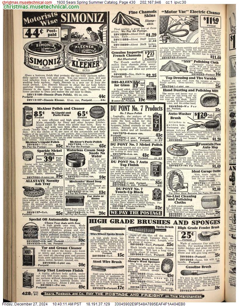 1930 Sears Spring Summer Catalog, Page 430