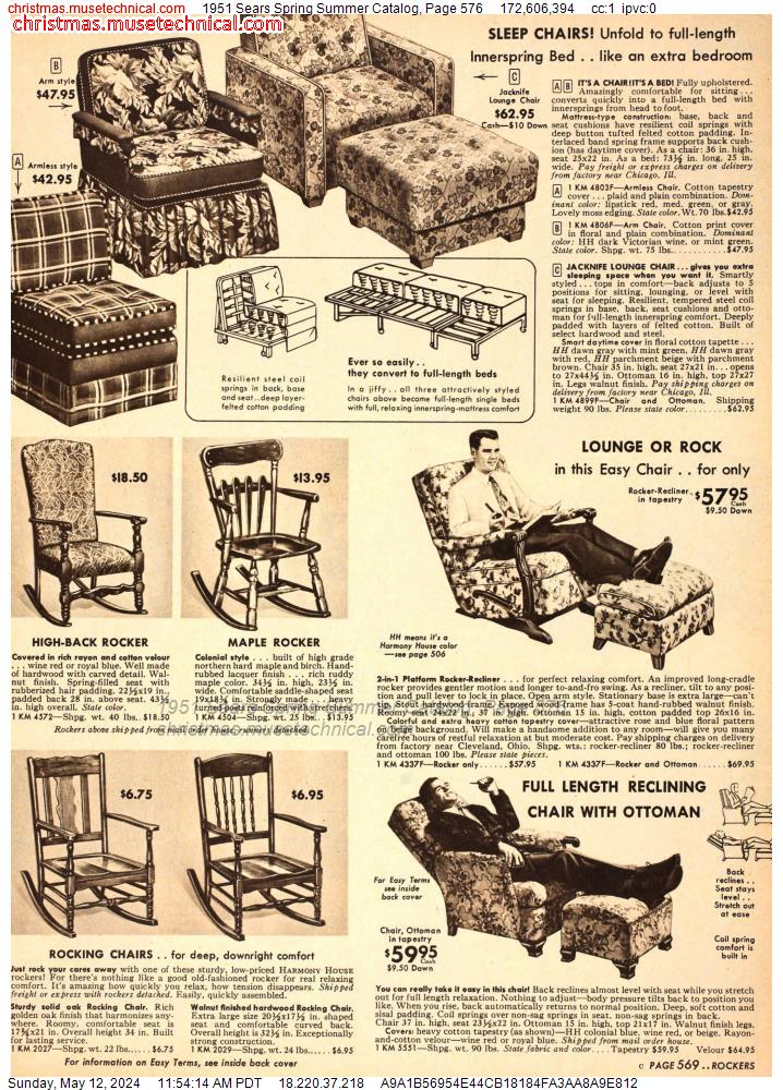 1951 Sears Spring Summer Catalog, Page 576