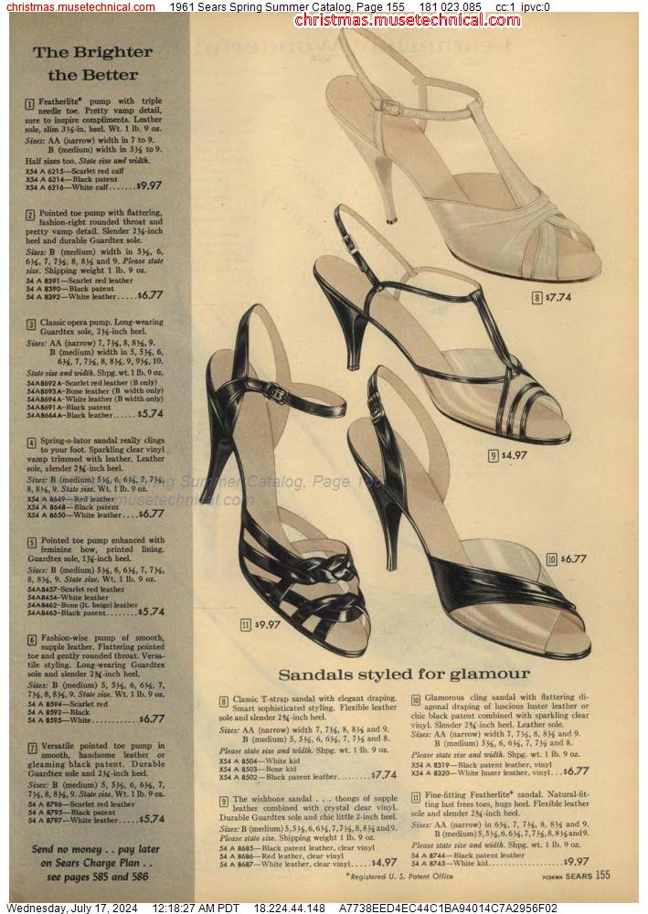 1961 Sears Spring Summer Catalog, Page 155