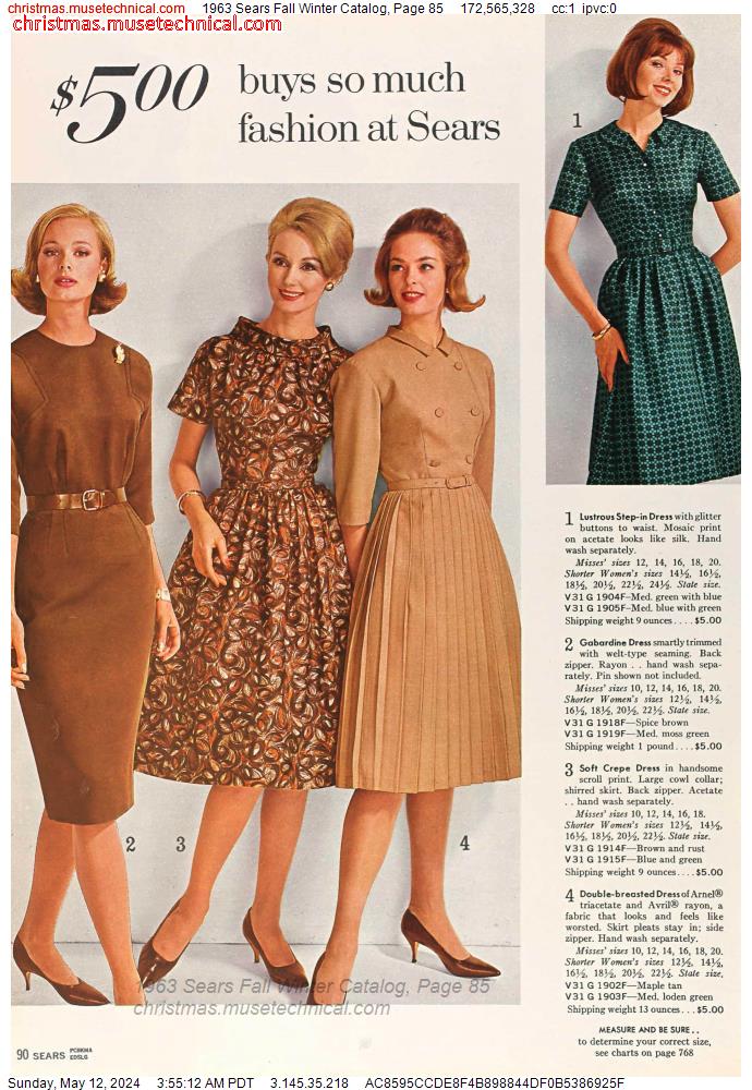 1963 Sears Fall Winter Catalog, Page 85