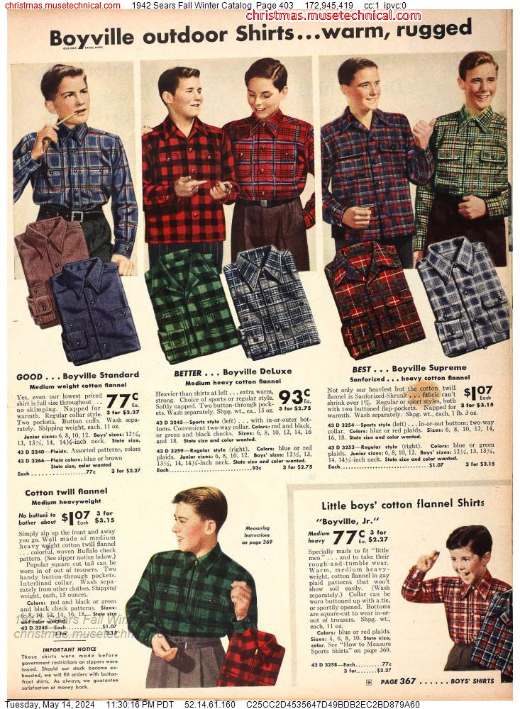 1942 Sears Fall Winter Catalog, Page 403